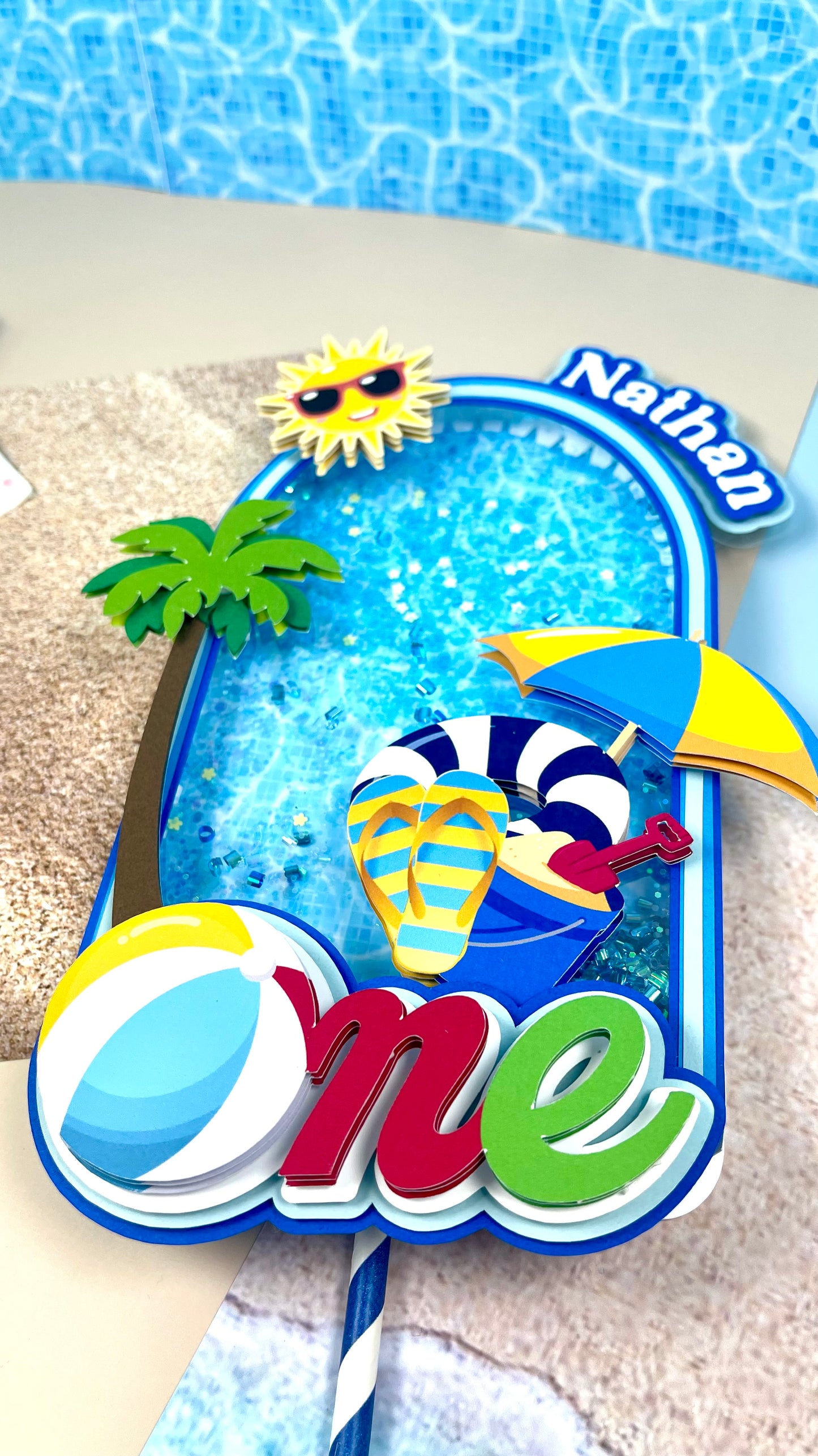 Beach Cake Topper // Beach Ball cake topper