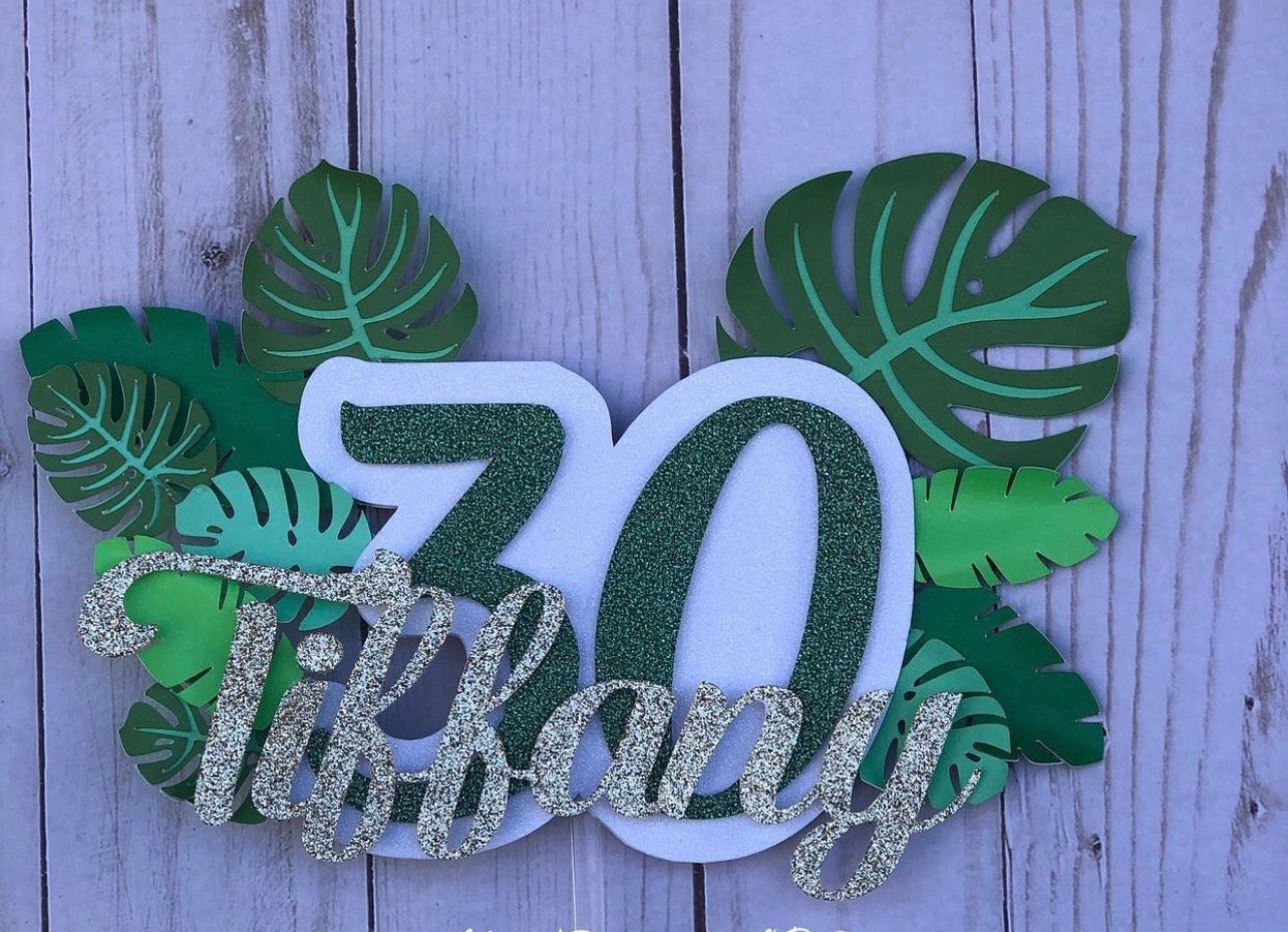 Mostera Cake topper // Leaves Cake topper