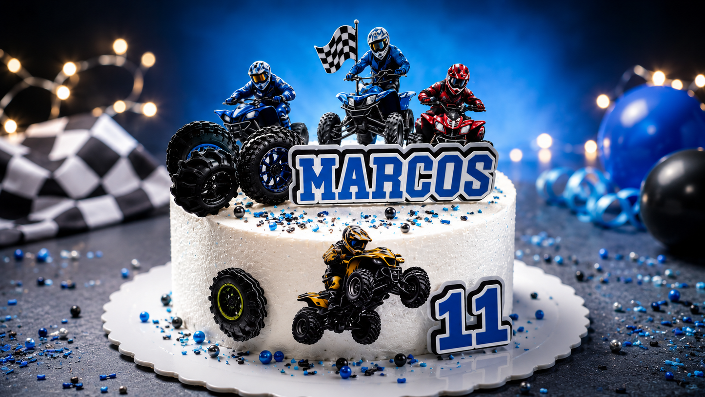 Four Wheeler Birthday Party Decorations | Custom Name & Age | Quad Bike Birthday Decor