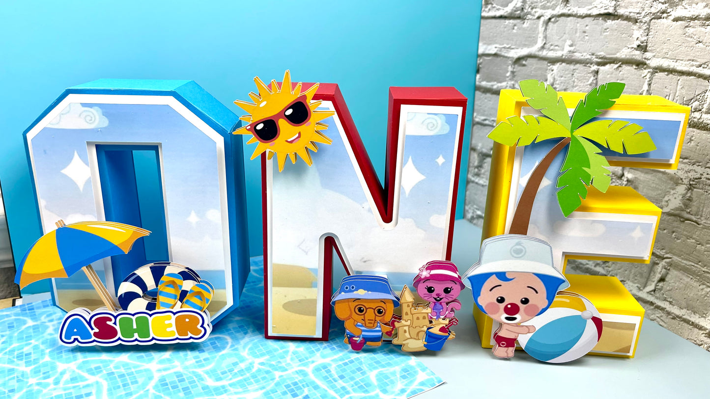 Plim Plim Beach Letter 3D
