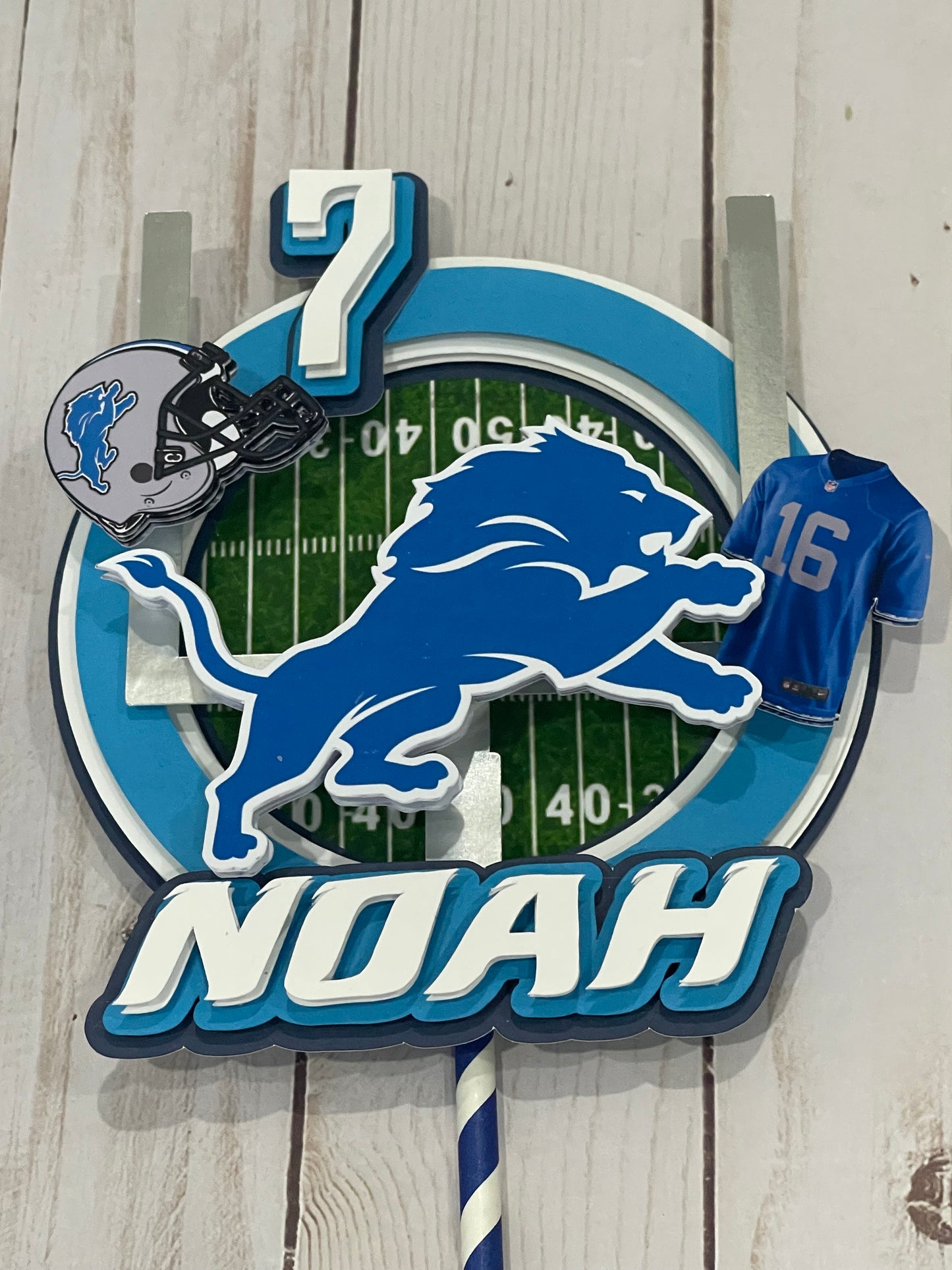 Detroit Lions Cake Topper