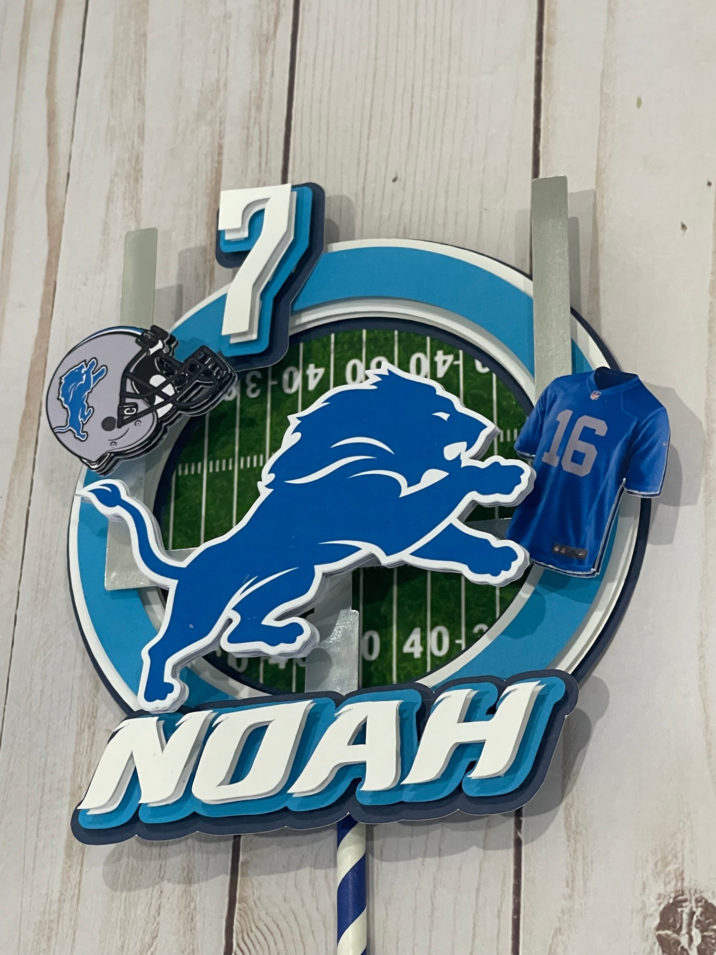 Detroit Lions Cake Topper