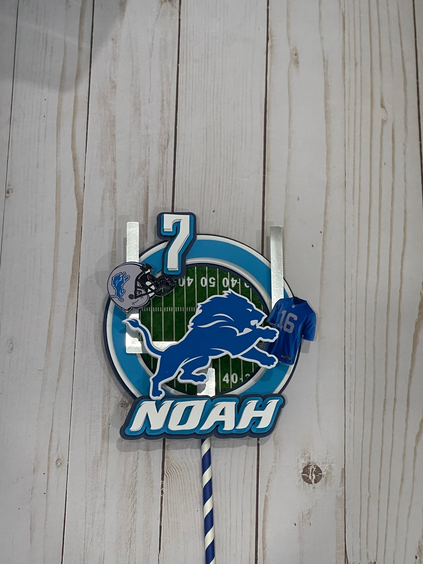 Detroit Lions Cake Topper