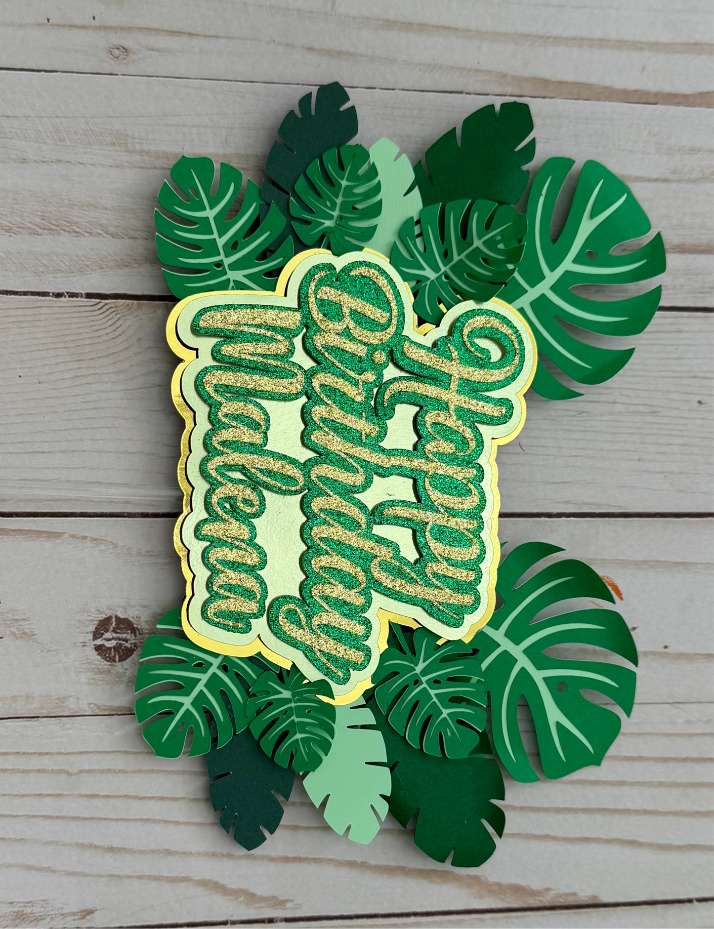 Mostera Cake topper // Leaves Cake topper