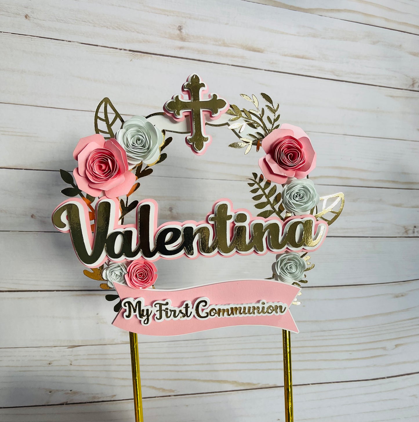 First Communion Cake Topper // God Bless Cake Topper