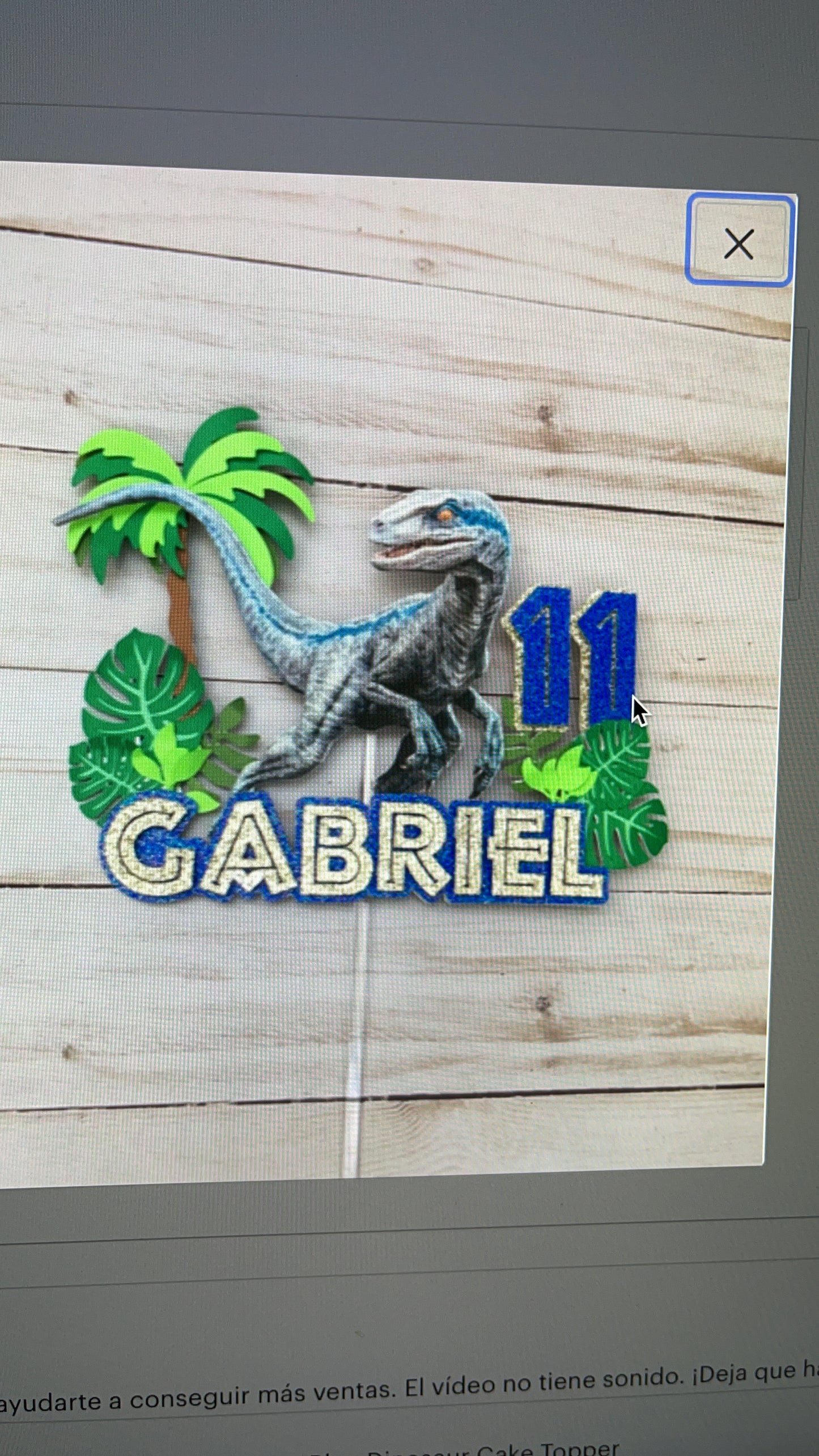 Blue Dinosaur Cake Topper