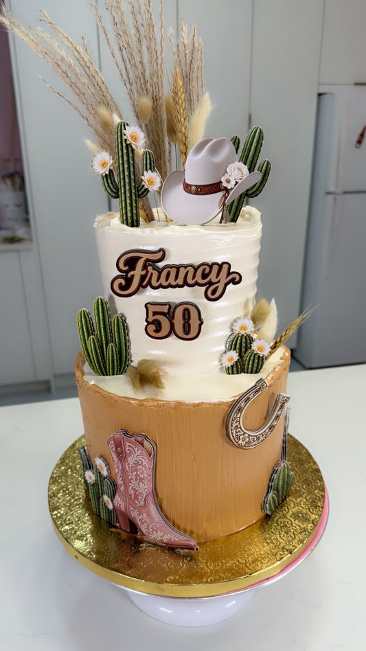 Personalized Western Cowgirl Cake Decorations Set | Custom Name & Age