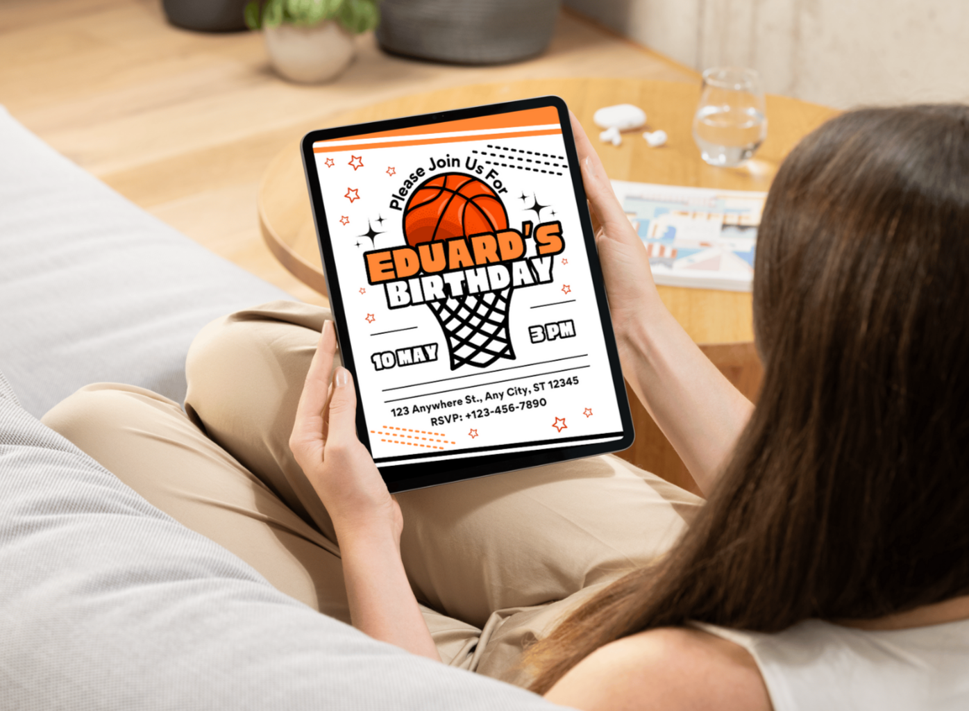 Basketball Birthday Invitation | Sports Party Invite | Editable Canva Template | Instant Download