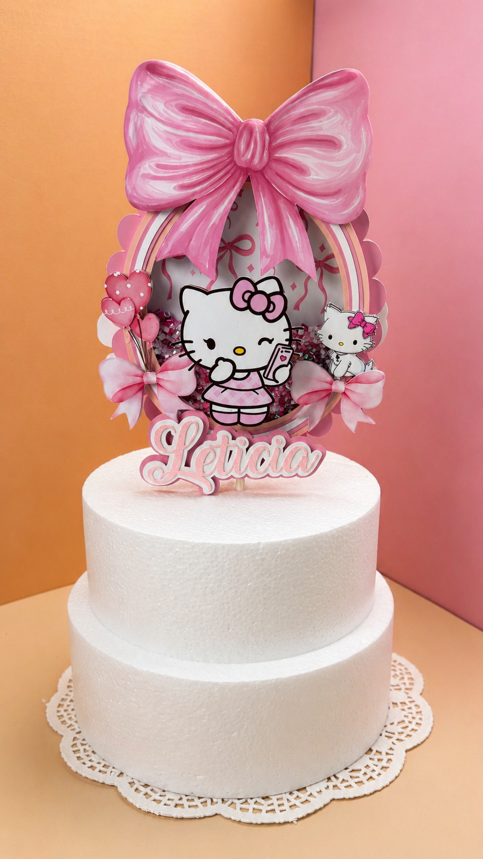 Hello Kitty Personalized Cake Topper | Custom Birthday Decoration