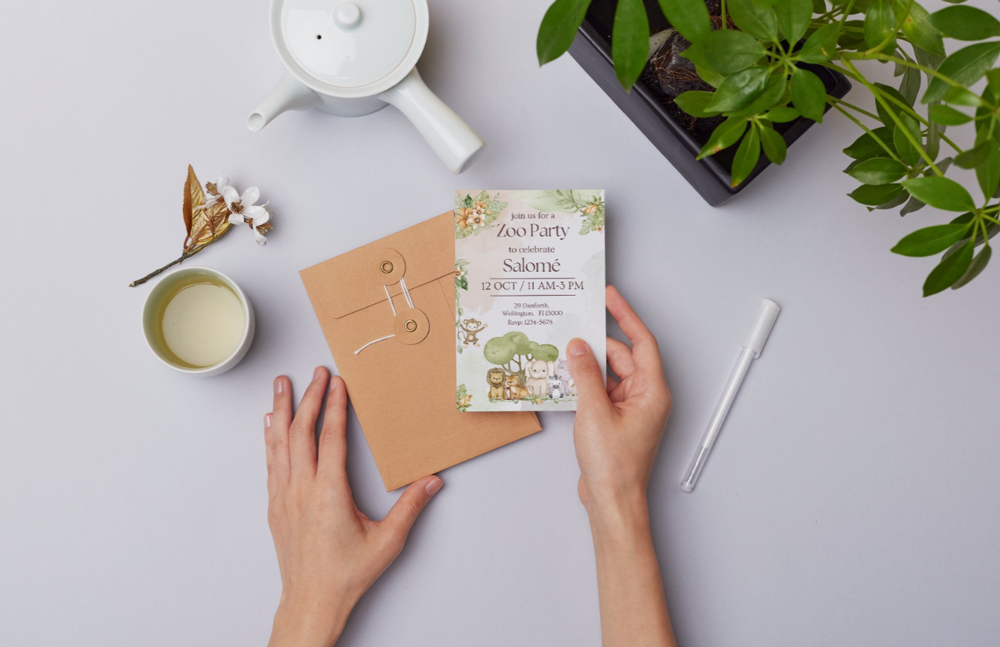 Editable Zoo Safari Birthday Invitation | Jungle Animals Party | Canva Template | Instant Download