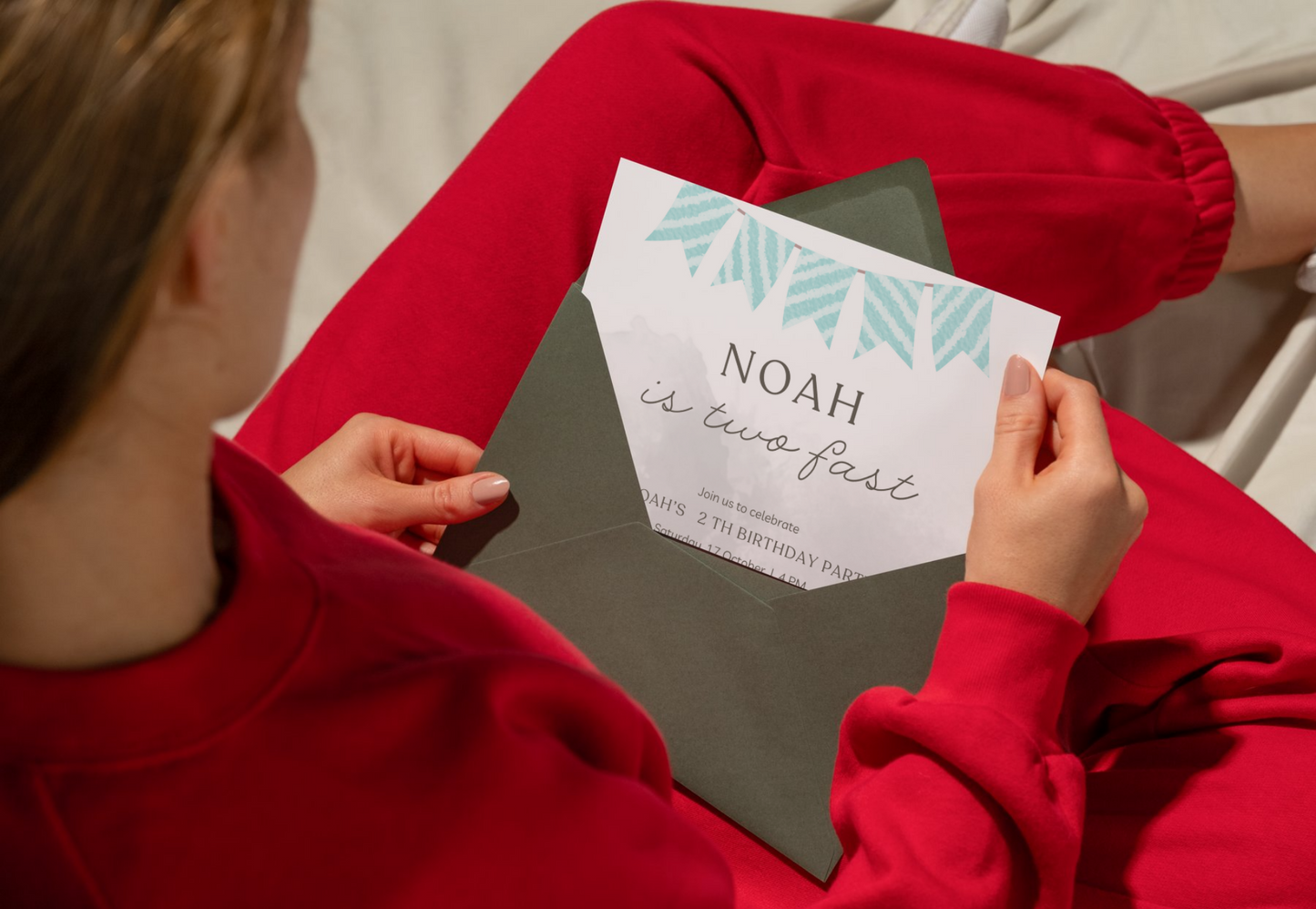 Racing Birthday Invitation | Two Fast | Blue Car | Editable and Personalized | 2-Year-Old Boy | Printable PDF/JPG