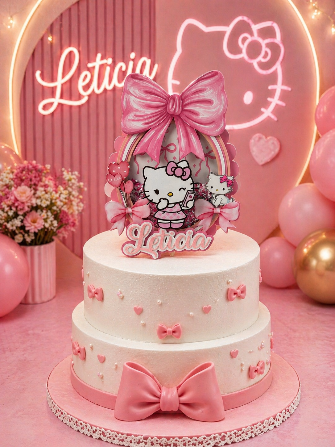 Hello Kitty Personalized Cake Topper | Custom Birthday Decoration