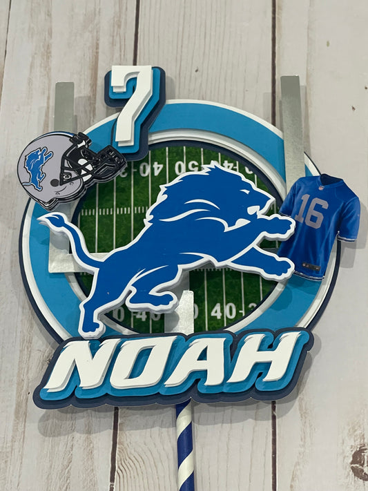 Detroit Lions Cake Topper