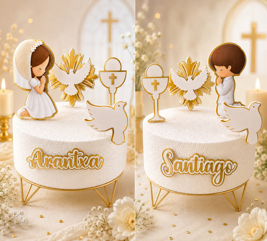 Personalized First Communion Cake Topper for Boy or Girl | Mi Primera Comunión | Baptism Cake Decoration | Cus – featured pr…