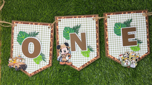 Personalized Mickey Safari First Birthday High Chair Banner – featured product image by Hello Craft by KGF