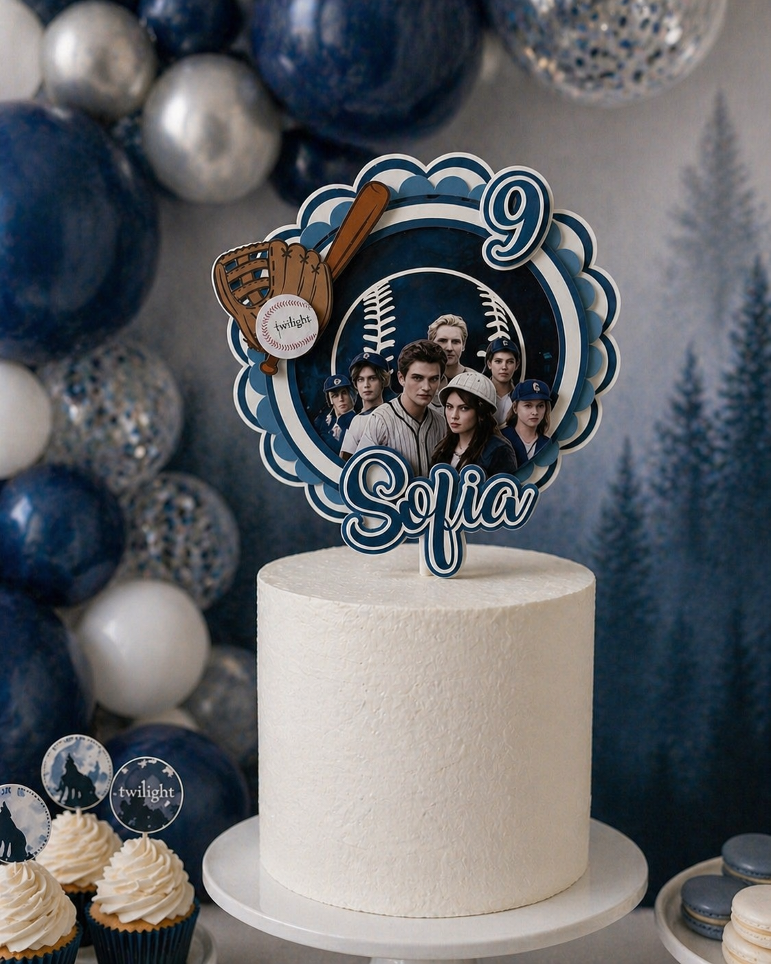 Twilight Baseball Cake Topper