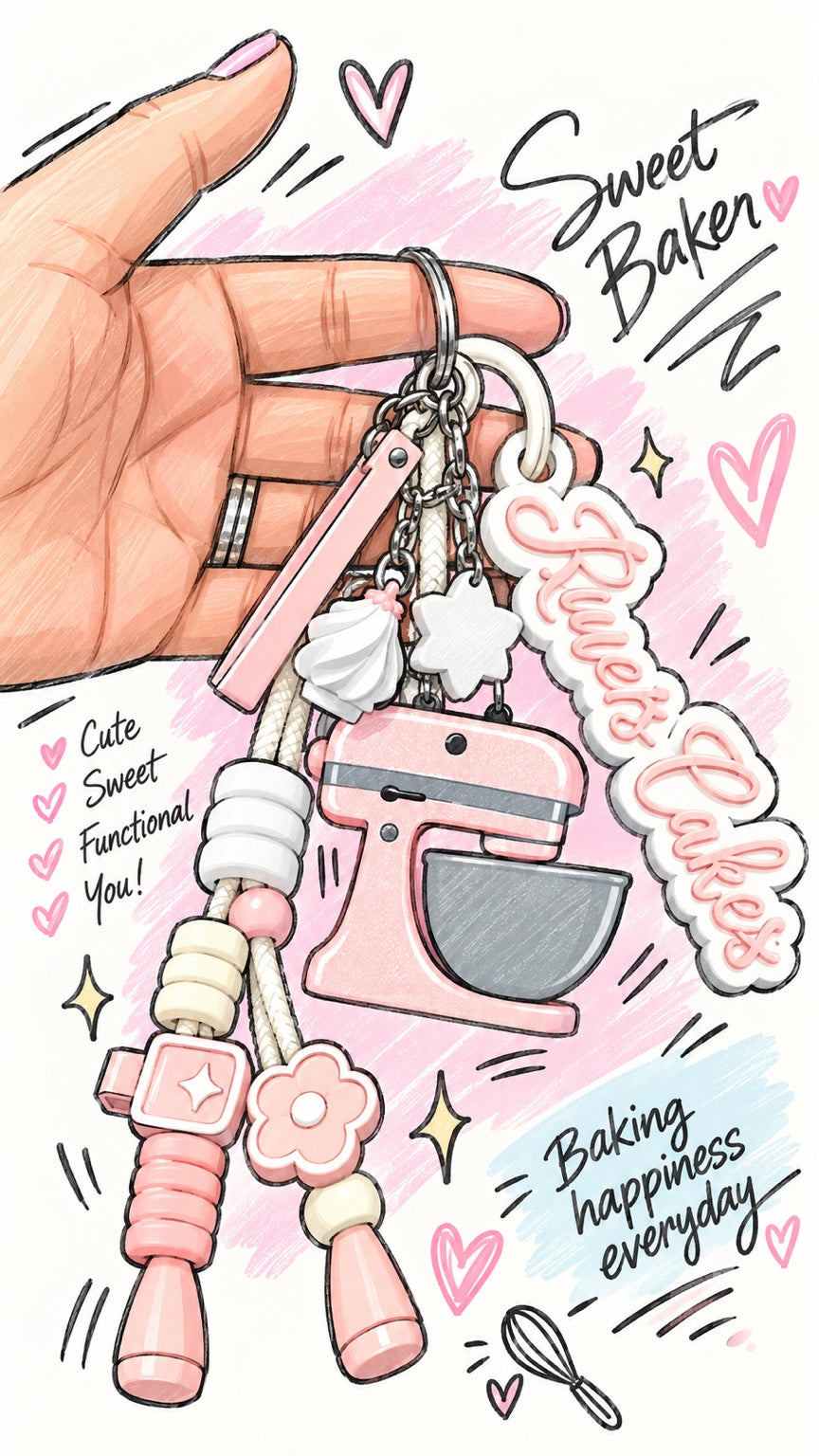 Doodle artwork inspired by the Sweet Baker personalized keychain