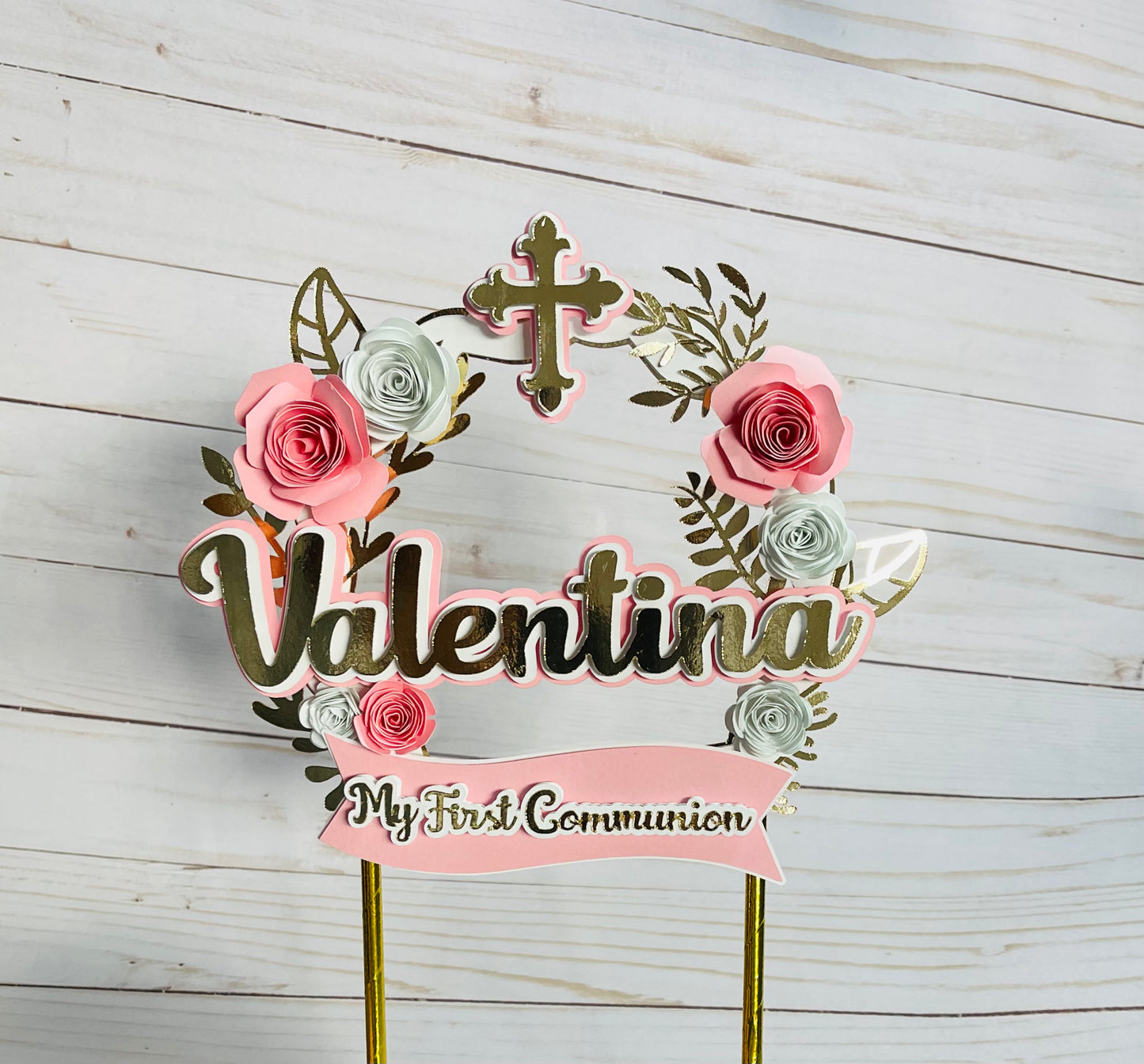 First Communion Cake Topper // God Bless Cake Topper