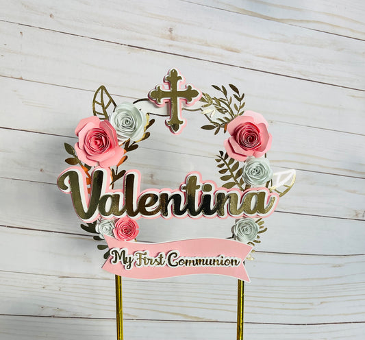 First Communion Cake Topper // God Bless Cake Topper