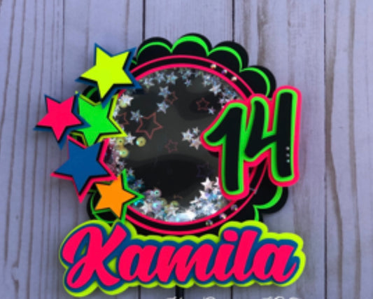 Neon Cake Topper